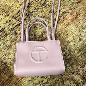 new telfar lavendar crossbody small